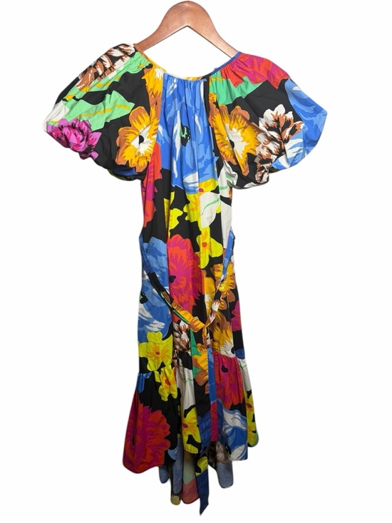 Christopher John Rogers Dresses & Skirts - Christopher J Rogers Tropical Maxi Dress Belted Puff Sleeve XS